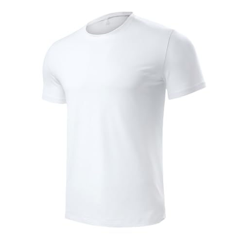 Men’s Short Sleeve Quick Dry Moisture Wicking Active Crew Neck T Shirt - Athletic Running Gym Workout Tee Tops