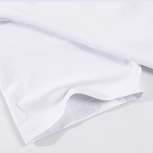 ORJ 5 PCS Unisex Sublimation Blank T Shirt White Polyester Shirts Crew Neck Short Sleeve for Sublimation T Shirt