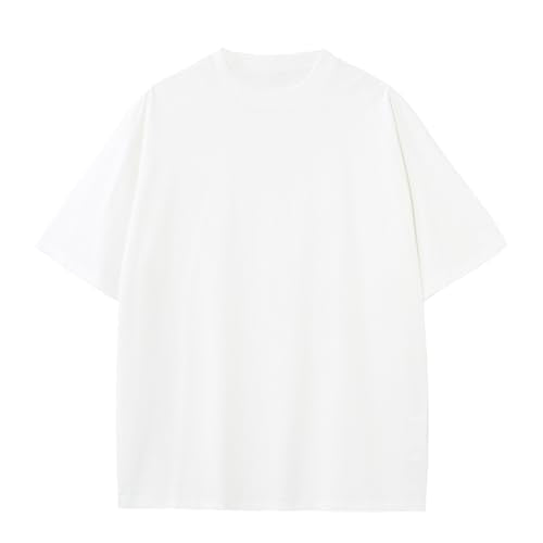 Mens Oversized T-Shirts Fashion Loose Fit Crewneck Tshirt Streetwear Heavyweight Short Sleeve Gym Workout Tops