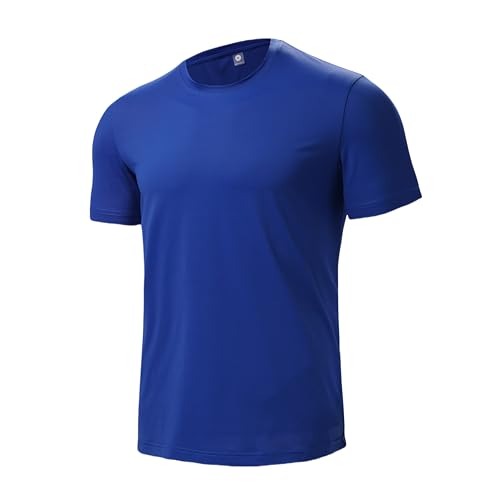 100% Cotton Men's Plain Short Sleeve Crew Neck T-Shirt, Regular Fit Casual T Shirt Tops, Basic Tees, Tshirt