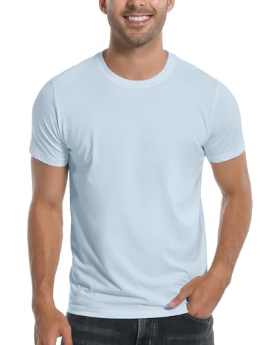 Pioneer Camp Mens Bamboo Viscose T Shirt Ultra Soft Plain Tshirts for Men Cooling Crew Neck Casual Basic Tee Shirt Undershirt