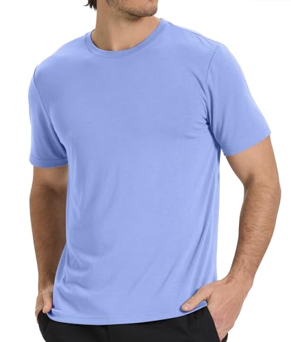 BAMBOO COOL Mens Undershirts Pack, Soft T Shirts for Men, Moisture Wicking Tees, Stretchy Breathable Crew Neck Inner Shirt