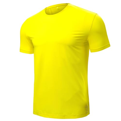 Men’s Short Sleeve Quick Dry Moisture Wicking Active Crew Neck T Shirt - Athletic Running Gym Workout Tee Tops