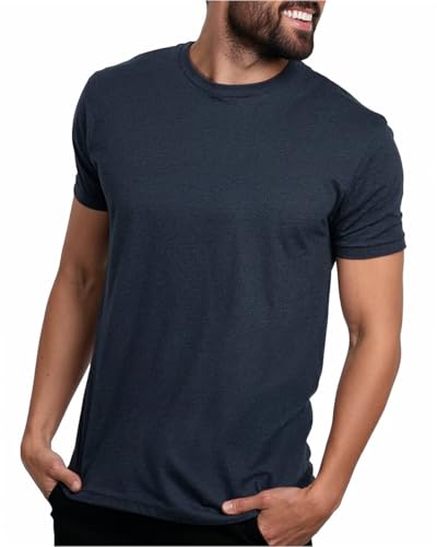 INTO THE AM Mens T Shirts Soft Cotton Blend Crew Neck Tee S - 4XL Athletic Fit Plain Casual T-Shirt for Men