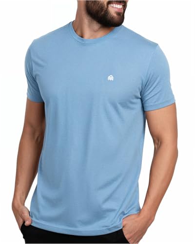 INTO THE AM Mens T Shirts Soft Cotton Blend Crew Neck Tee S - 4XL Athletic Fit Plain Casual T-Shirt for Men