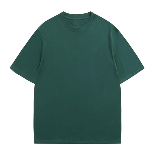 Mens Oversized T-Shirts Fashion Loose Fit Crewneck Tshirt Streetwear Heavyweight Short Sleeve Gym Workout Tops