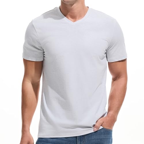 VEIISAR Men's Heavy Weight Crew Neck T-Shirt Mens Premium Cotton Tee - Pre Shrunk S-3XL
