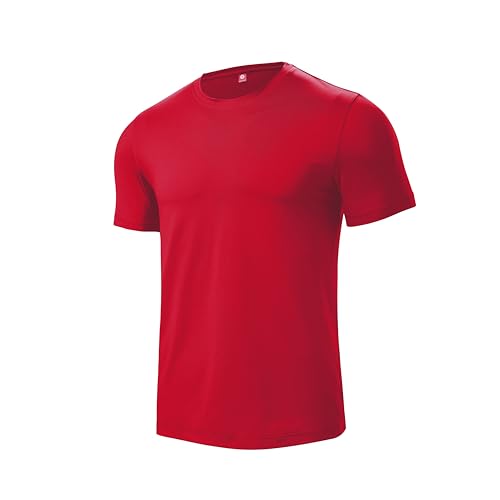 Men’s Short Sleeve Quick Dry Moisture Wicking Active Crew Neck T Shirt - Athletic Running Gym Workout Tee Tops