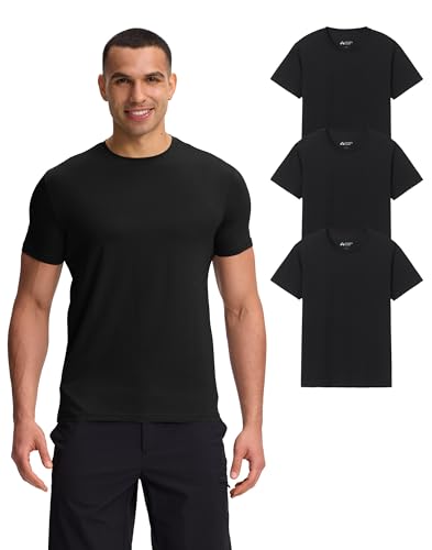 Pioneer Camp Mens Bamboo Viscose T Shirt Ultra Soft Plain Tshirts for Men Cooling Crew Neck Casual Basic Tee Shirt Undershirt