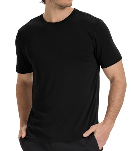 BAMBOO COOL Mens Undershirts Pack, Soft T Shirts for Men, Moisture Wicking Tees, Stretchy Breathable Crew Neck Inner Shirt