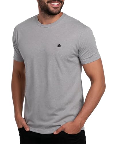 INTO THE AM Mens T Shirts Soft Cotton Blend Crew Neck Tee S - 4XL Athletic Fit Plain Casual T-Shirt for Men