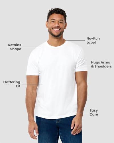 INTO THE AM Mens T Shirts Soft Cotton Blend Crew Neck Tee S - 4XL Athletic Fit Plain Casual T-Shirt for Men
