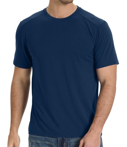 BAMBOO COOL Mens Undershirts Pack, Soft T Shirts for Men, Moisture Wicking Tees, Stretchy Breathable Crew Neck Inner Shirt