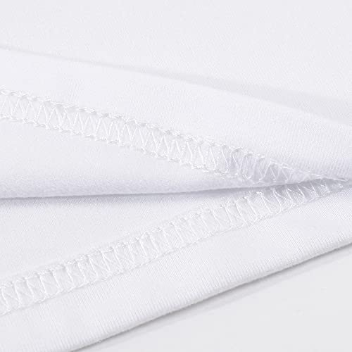 ORJ 5 PCS Unisex Sublimation Blank T Shirt White Polyester Shirts Crew Neck Short Sleeve for Sublimation T Shirt