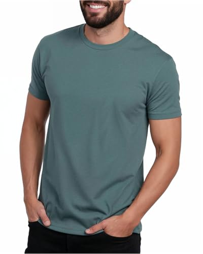 INTO THE AM Mens T Shirts Soft Cotton Blend Crew Neck Tee S - 4XL Athletic Fit Plain Casual T-Shirt for Men