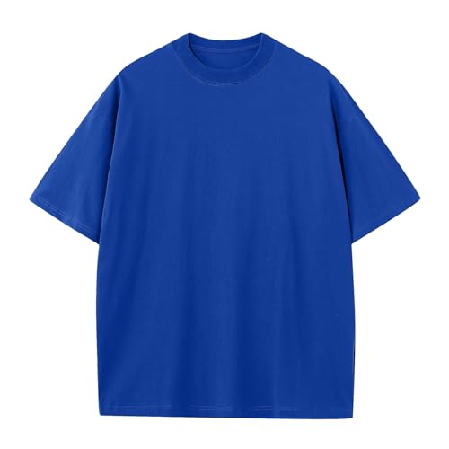 Mens Oversized T-Shirts Fashion Loose Fit Crewneck Tshirt Streetwear Heavyweight Short Sleeve Gym Workout Tops