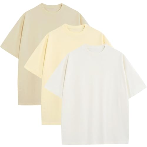 Mens Oversized T-Shirts Fashion Loose Fit Crewneck Tshirt Streetwear Heavyweight Short Sleeve Gym Workout Tops