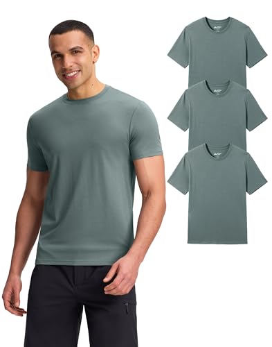 Pioneer Camp Mens Bamboo Viscose T Shirt Ultra Soft Plain Tshirts for Men Cooling Crew Neck Casual Basic Tee Shirt Undershirt