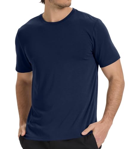 BAMBOO COOL Mens Undershirts Pack, Soft T Shirts for Men, Moisture Wicking Tees, Stretchy Breathable Crew Neck Inner Shirt