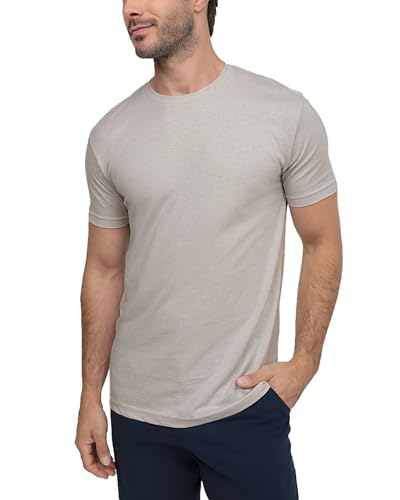 INTO THE AM Mens T Shirts Soft Cotton Blend Crew Neck Tee S - 4XL Athletic Fit Plain Casual T-Shirt for Men