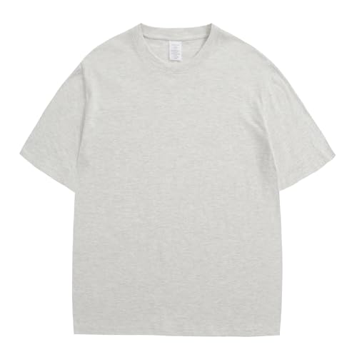 Mens Oversized T-Shirts Fashion Loose Fit Crewneck Tshirt Streetwear Heavyweight Short Sleeve Gym Workout Tops