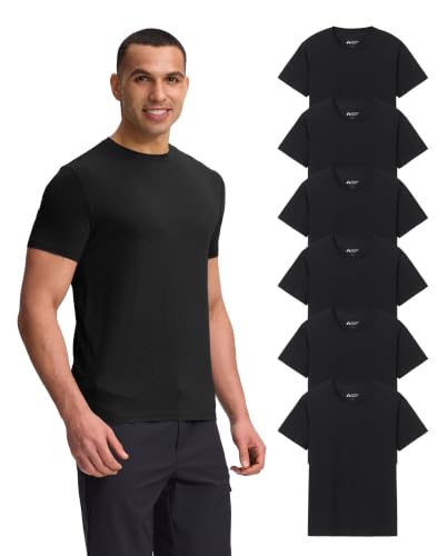 Pioneer Camp Mens Bamboo Viscose T Shirt Ultra Soft Plain Tshirts for Men Cooling Crew Neck Casual Basic Tee Shirt Undershirt