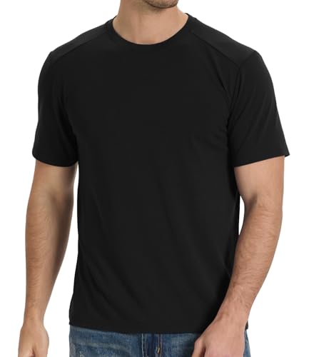 BAMBOO COOL Mens Undershirts Pack, Soft T Shirts for Men, Moisture Wicking Tees, Stretchy Breathable Crew Neck Inner Shirt