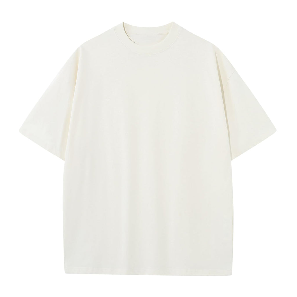 KEEPSHOWING Men's Cotton T-Shirts Oversized Unisex Short Sleeve Crew Neck Loose Basic Tops Solid Athletic Tee