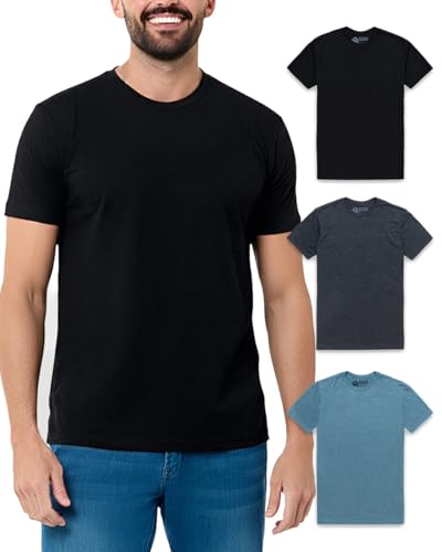 INTO THE AM Mens T Shirts Soft Cotton Blend Crew Neck Tee S - 4XL Athletic Fit Plain Casual T-Shirt for Men