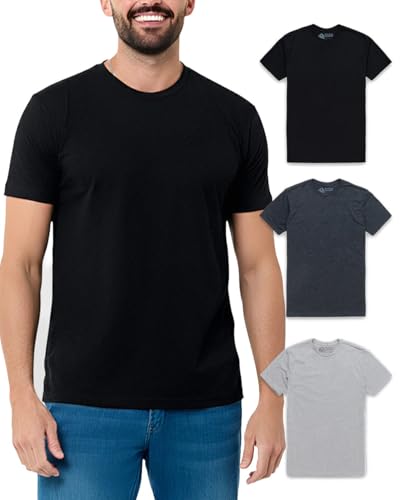 INTO THE AM Mens T Shirts Soft Cotton Blend Crew Neck Tee S - 4XL Athletic Fit Plain Casual T-Shirt for Men