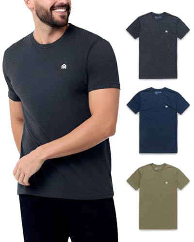 INTO THE AM Mens T Shirts Soft Cotton Blend Crew Neck Tee S - 4XL Athletic Fit Plain Casual T-Shirt for Men