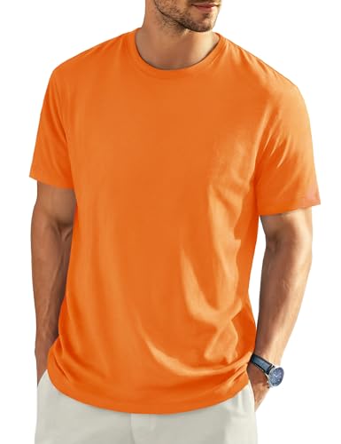 EKLENTSON Men's Cotton Crewneck T-Shirts Short Sleeve Plain Tee Moisture Wicking Casual Tshirts Solid Color