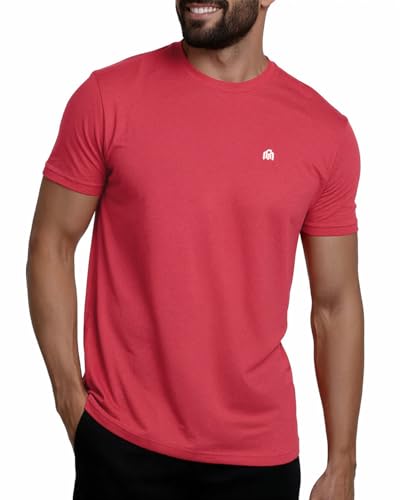 INTO THE AM Mens T Shirts Soft Cotton Blend Crew Neck Tee S - 4XL Athletic Fit Plain Casual T-Shirt for Men