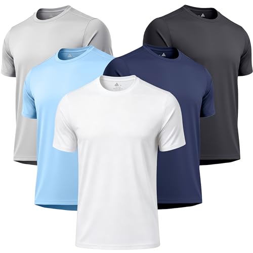 Men’s Short Sleeve Quick Dry Moisture Wicking Active Crew Neck T Shirt - Athletic Running Gym Workout Tee Tops