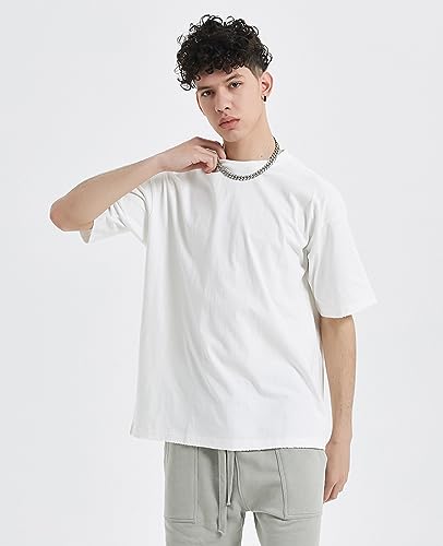 Mens Oversized T-Shirts Fashion Loose Fit Crewneck Tshirt Streetwear Heavyweight Short Sleeve Gym Workout Tops