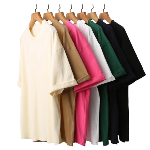 Mens Oversized T-Shirts Fashion Loose Fit Crewneck Tshirt Streetwear Heavyweight Short Sleeve Gym Workout Tops