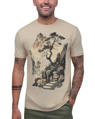 INTO THE AM Mens T Shirts Soft Cotton Blend Crew Neck Tee S - 4XL Athletic Fit Plain Casual T-Shirt for Men