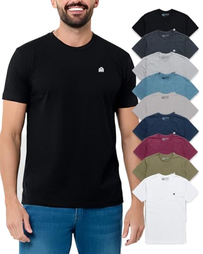 INTO THE AM Mens T Shirts Soft Cotton Blend Crew Neck Tee S - 4XL Athletic Fit Plain Casual T-Shirt for Men