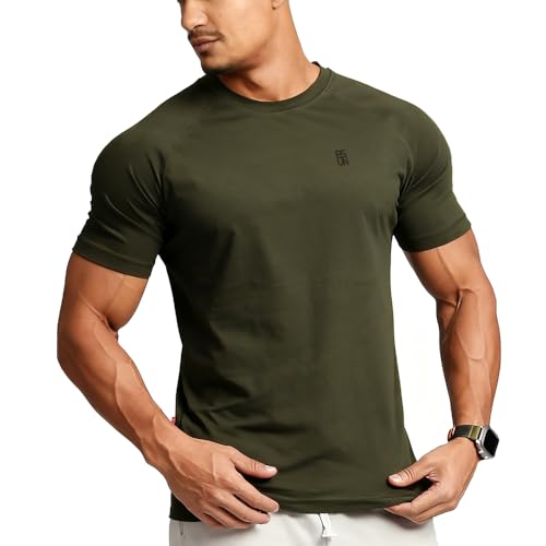 Men’s Short Sleeve Quick Dry Moisture Wicking Active Crew Neck T Shirt - Athletic Running Gym Workout Tee Tops