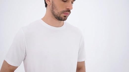 BAMBOO COOL Mens Undershirts Pack, Soft T Shirts for Men, Moisture Wicking Tees, Stretchy Breathable Crew Neck Inner Shirt