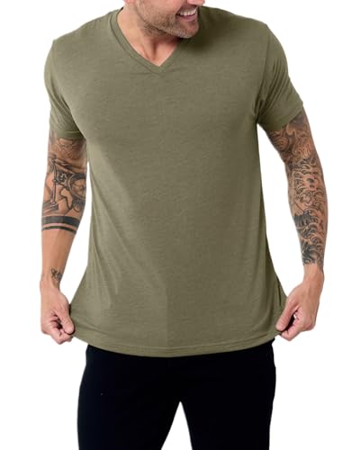 INTO THE AM Mens T Shirts Soft Cotton Blend Crew Neck Tee S - 4XL Athletic Fit Plain Casual T-Shirt for Men