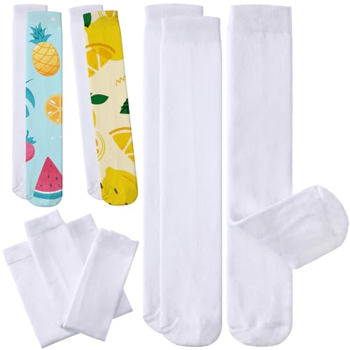 JenPen 5 Pcs Unisex Sublimation Shirts Bulk Blank Polyester T Shirt White Crew Neck Short Sleeve for Women Men Adult Kid
