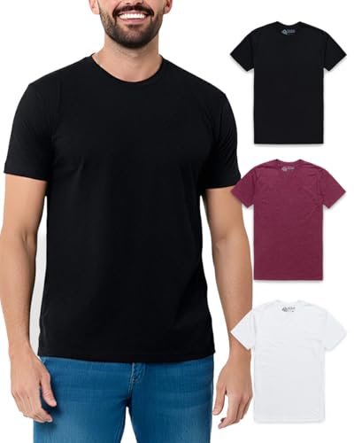 INTO THE AM Mens T Shirts Soft Cotton Blend Crew Neck Tee S - 4XL Athletic Fit Plain Casual T-Shirt for Men