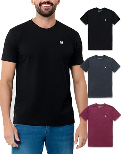 INTO THE AM Mens T Shirts Soft Cotton Blend Crew Neck Tee S - 4XL Athletic Fit Plain Casual T-Shirt for Men