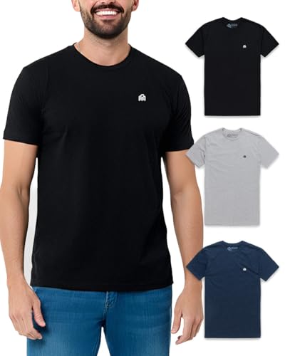 INTO THE AM Mens T Shirts Soft Cotton Blend Crew Neck Tee S - 4XL Athletic Fit Plain Casual T-Shirt for Men