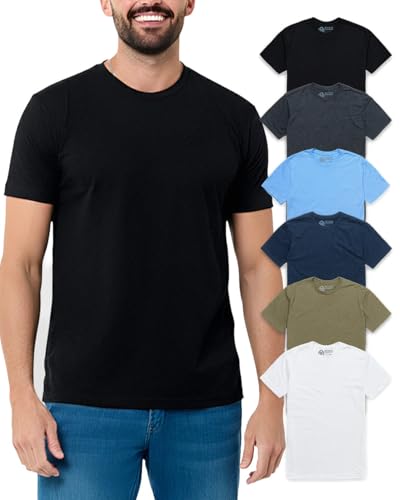 INTO THE AM Mens T Shirts Soft Cotton Blend Crew Neck Tee S - 4XL Athletic Fit Plain Casual T-Shirt for Men