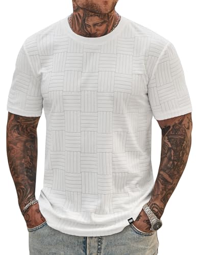 EKLENTSON Men's Cotton Crewneck T-Shirts Short Sleeve Plain Tee Moisture Wicking Casual Tshirts Solid Color