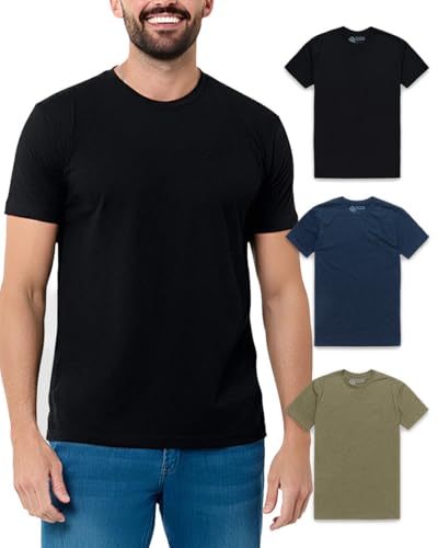 INTO THE AM Mens T Shirts Soft Cotton Blend Crew Neck Tee S - 4XL Athletic Fit Plain Casual T-Shirt for Men