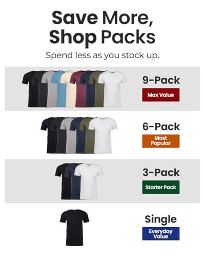 INTO THE AM Mens T Shirts Soft Cotton Blend Crew Neck Tee S - 4XL Athletic Fit Plain Casual T-Shirt for Men