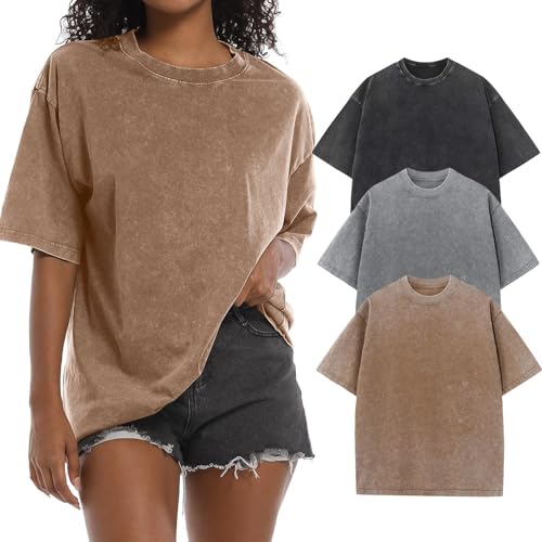 Mens Oversized T-Shirts Fashion Loose Fit Crewneck Tshirt Streetwear Heavyweight Short Sleeve Gym Workout Tops